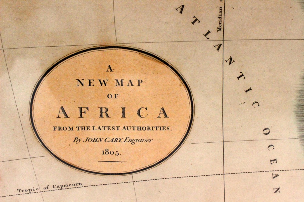 Georgian English map of Africa by John Cary, published in London in 1805, hand-coloured engraving. - Image 2 of 2