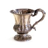 A William IV silver campana shaped Christening mug,