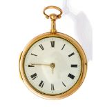 Thomas Moss, London, a George III 18ct gold pair case pocket watch,