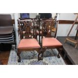 A set of six Chippendale style mahogany side chairs, possibly George II,