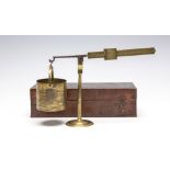 Scientific Instrument, a George III brushed brass grain or farina measure, maker Corcoran & Grigg,