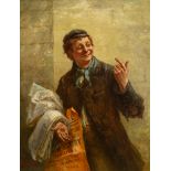 Albert William Holden (British, 1848-1932), The News Boy, signed l.l.