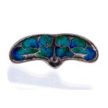 An Art Nouveau silver and enamel brooch by Archebold Knox, maker John Baker Bennett & Co,