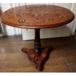 Mid 19th Century Dutch marquetry inlaid tilt top table