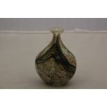 A Peter Layton signed flask vase from the 'Tabac' range with an attenuated neck. 12cm high.