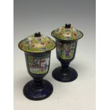 A pair of Chinese Peking enamel covered goblets, late 19th Century,