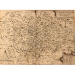 Collection of 19 antique Staffordshire maps, 17th to 19th Century,
