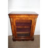 A mid 19th Century walnut and floral marquetry inlaid pier cabinet, circa 1860, the frieze,