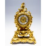 A 19th Century French cast ormolu bracket clock, of Louis XV Rococo design,