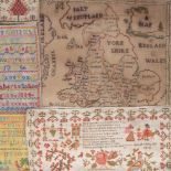 A collection of assorted antique textile samples, George III and later,