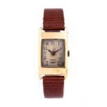 Omega, a 1930's Art Deco 9ct gold Omega 'Tank' style wristwatch,