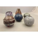 Six pieces of Andrew Potter glass,