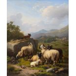 Eugene Joseph Verboekhoven (Belgian, 1798-1881), 'The Guardian of the Flock',