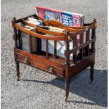 An early 19th Century mahogany four tier Canterbury, fitted with a single drawer, 50cm high,