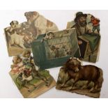 Collection of five late-Victorian children's shape books, animals, chromolithographic illustrations,