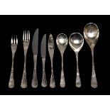 A Contemporary silver Old Hall Alveston pattern six piece cutlery set by Robert Welch for Heal's,