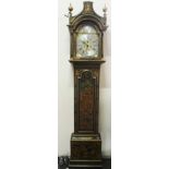 A George III lacquered eight day longcase clock, the dial inscribed 'Jn Baker, Hull',
