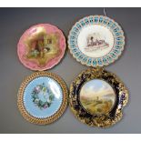 Four late 19th Century porcelain cabinet plates,
