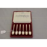 An Elizabeth II Coronation set of six silver tea spoons, London 1952,