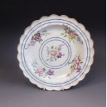 A Worcester plate, scalloped rim,