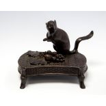 A Japanese bronze study of a squirrel, Meiji period, 1868-1912,