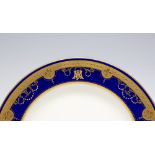 An extensive Minton dinner service G9922 cobalt blue and gilt,