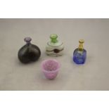 Four Boda miniature vases, 'volcano' range, 'Blue Galaxy' range,