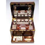 Mordan & Co, a Victorian rosewood dressing case, stamped with maker's for S Mordan & Co,
