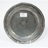 ***Bishton*** An 18th Century pewter plate, touch marks for William Coor(e),