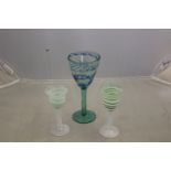 A Kosta Boda Limited edition large Atelier Goblet marked 25/1000 and a pair of Boda Artist