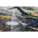 Boeing Transcontinental Sabena Airlines poster,