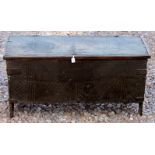 16th Century rare boarded oak coffer,