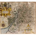 Collection of five 17th/18th-century English county maps: two Saxton & Hole maps (Shropshire and