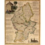 Collection of five 18th & 19th Century copper-engraved hand-coloured maps of Staffordshire