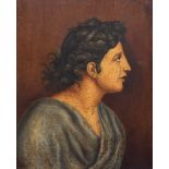 Continental School, late 19th Century, a classical figure, oil on board,