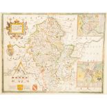 Christopher Saxton & Philip Lea, 17th-century map of Staffordshire,