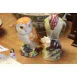 A Beswick model of a woodpecker, shape 1218, and a Beswick owl,