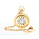 An Edwardian 18ct gold cased half hunter pocket watch,