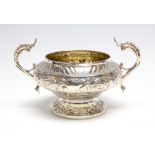 A George IV shaped circular two handled sugar basin,