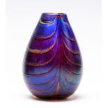 A signed and dated Siddy Langley vase with trailed decoration, 1997. 12cm high.