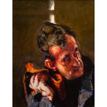 Robert Oskar Lenkiewicz (British, 1941-2002), 'Man with Woman's Kitchen Cloth - Jealousy Theme',