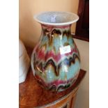 A Chinese crackle glaze vase, late 19th Century, with unusual colour trail,