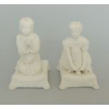 Two Minton parian figures, The Boy Samuel kneeling on a cushion and praying,