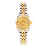 Rolex, a lady's bi-metal Rolex Oyster Perpetual Datejust wristwatch, 2.