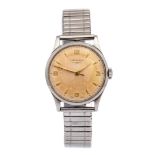 Longines, a 1960's gent's steel Longines wristwatch, 3cm circular dial with dagger hands, Serial No.