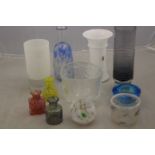 Eleven pieces of Scandic glass, including an 'opal' vase by Michael Bang, a Sea Glasbruk vase,
