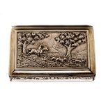 Hunting Interest: A William IV rectangular snuff box, reeded sides and base,