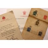 Collection of ephemera relating to the British Royal Family: a typewritten and printed letter on