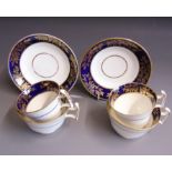 Two Spode London shaped trios, tea cups coffee cups and saucers,