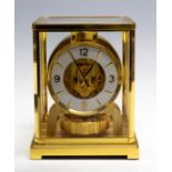 Jaeger Le Coultre, a brass framed Jaeger Le Coultre Atmos bracket clock,
